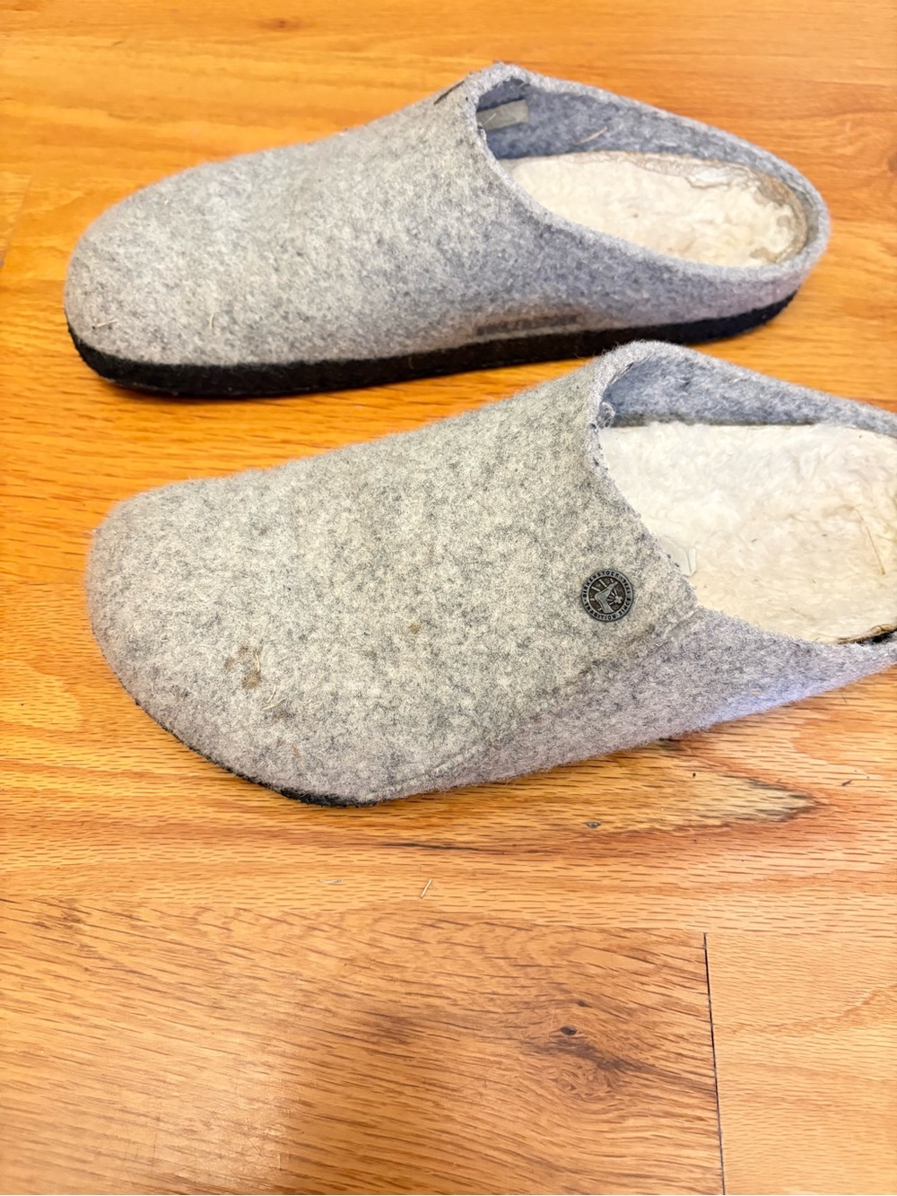Birkenstock Gray Felt Slip-On Clogs